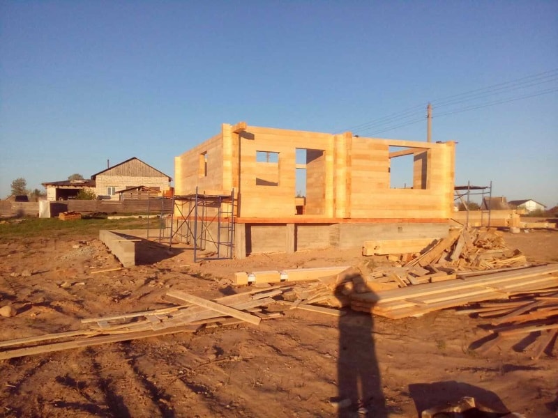 Строительство дома по проекту Оптимал 109 из клееного бруса толщиной 200мм