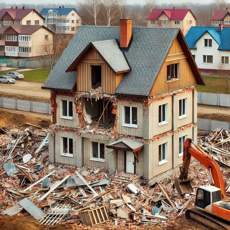 Демонтажные работы. Снос зданий и сооружений