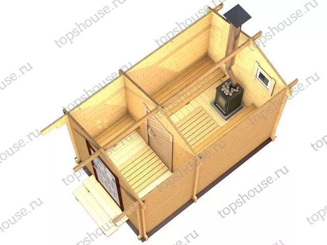 Мини-баня 3м (два помещения)