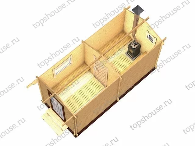 Мини-баня 5м (два помещения)