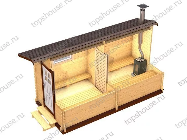 Мини-баня 5м (два помещения)