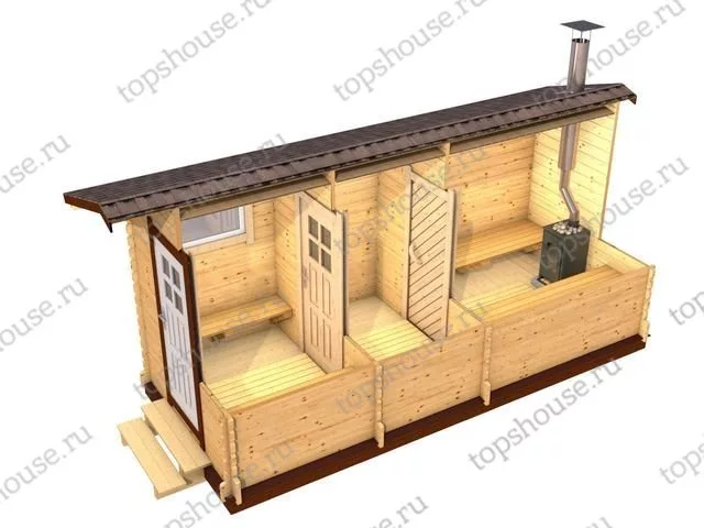 Мини-баня 6м (три помещения)