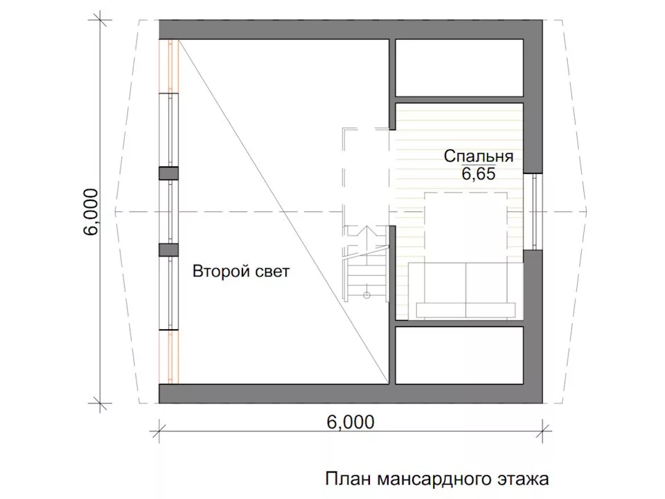 А-фрейм дом 6 на 6