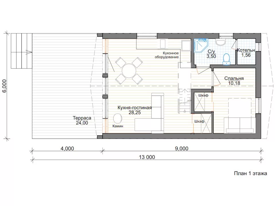 А-фрейм дом 6 на 9