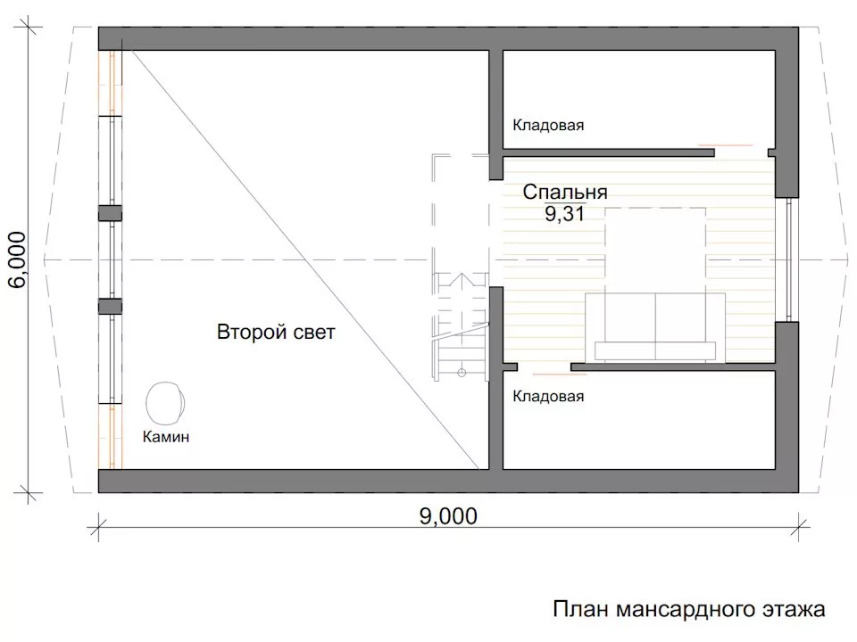 А-фрейм дом 6 на 9