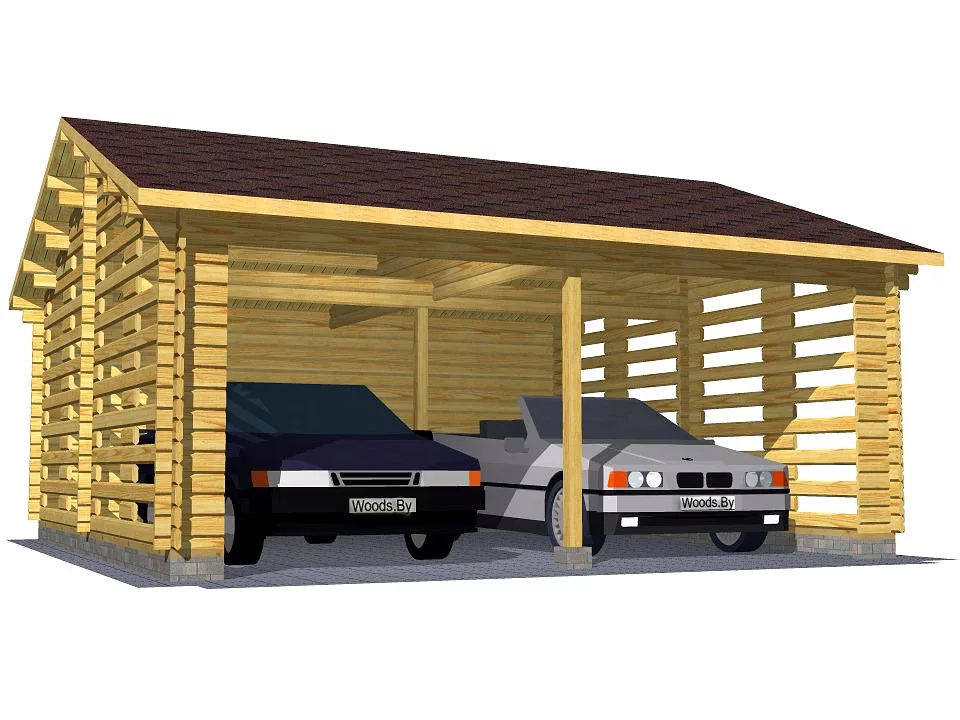 Навес на две машины «8 колёс»