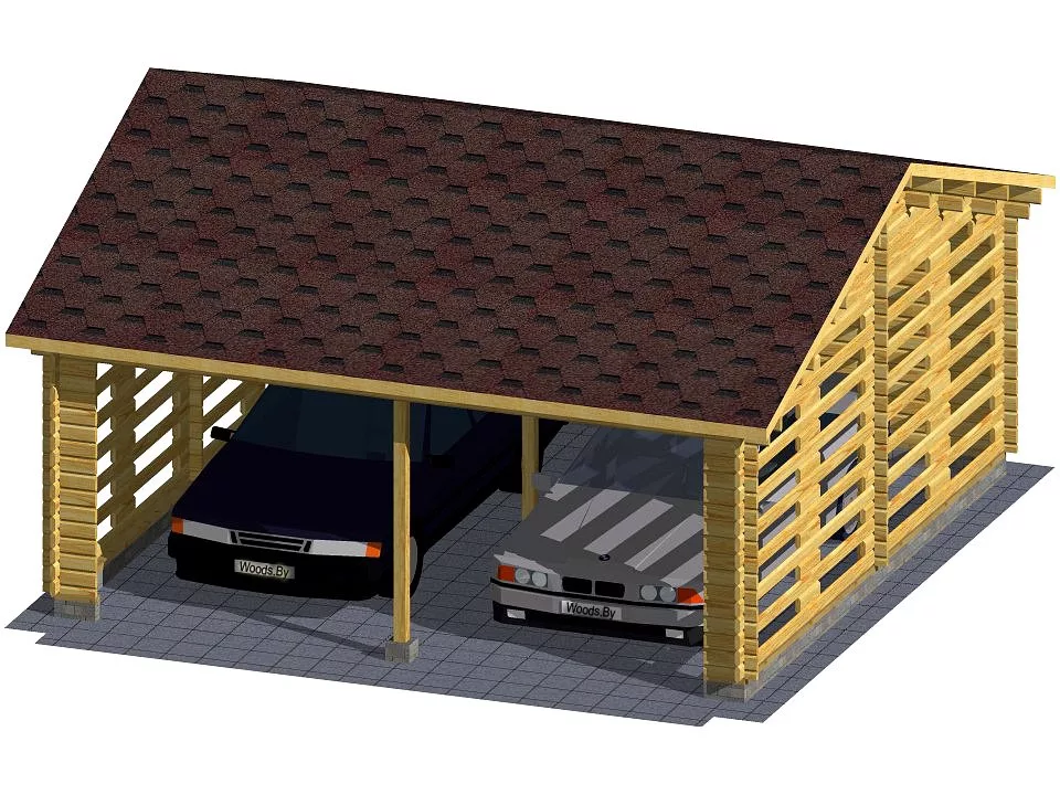 Навес на две машины «8 колёс»