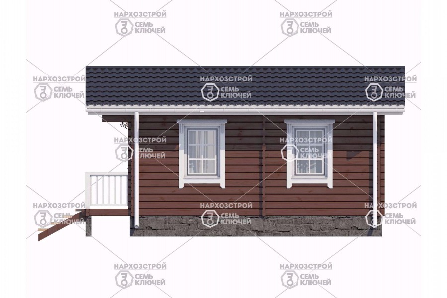 Баня с террасой 28.40 м<sup>2</sup>