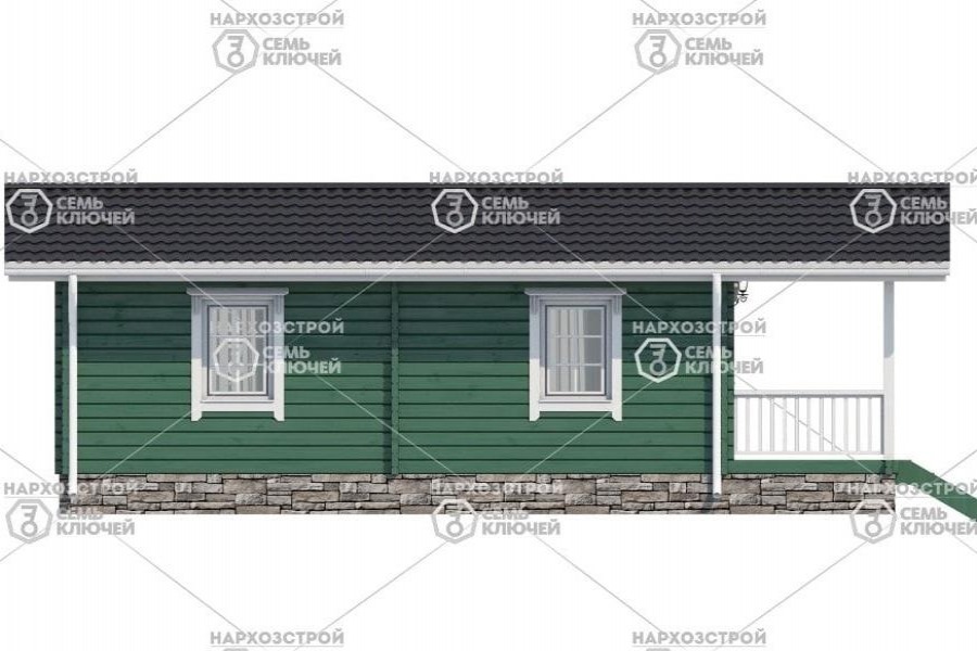 Дачный дом с террасой 40 м2