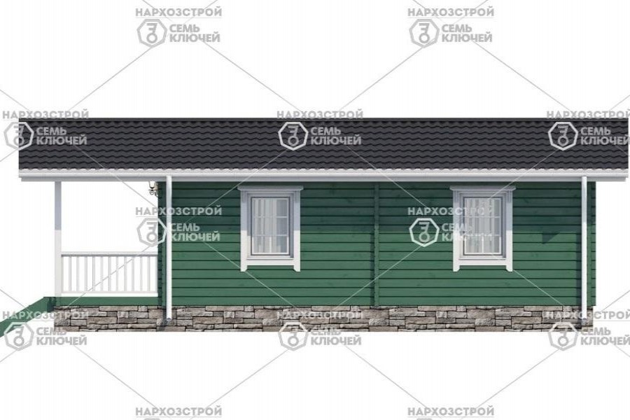 Дачный дом с террасой 40 м2