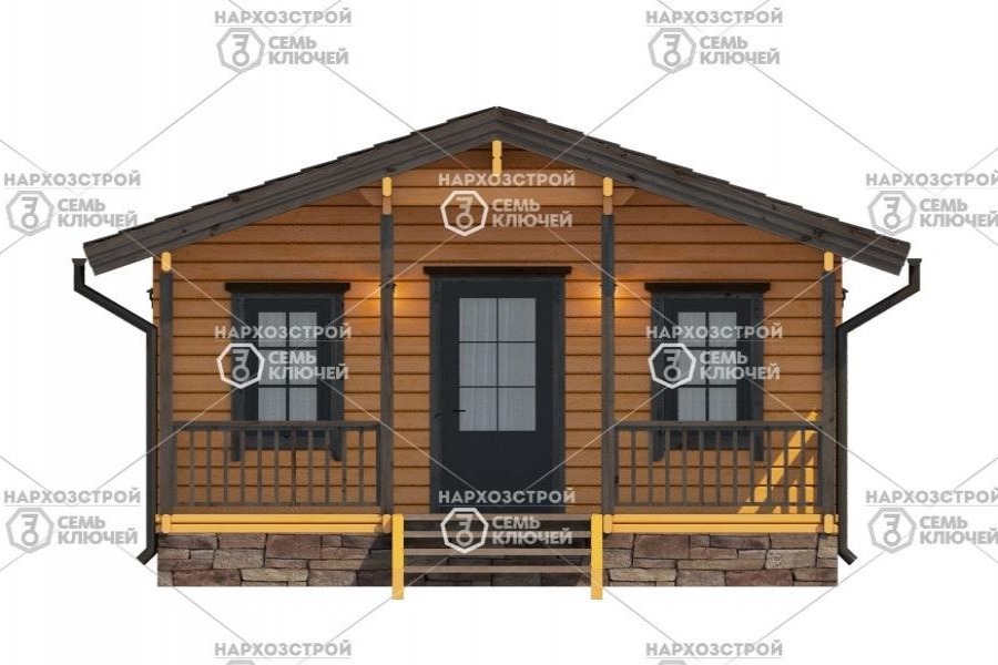 Дачный дом с террасой 36 м2