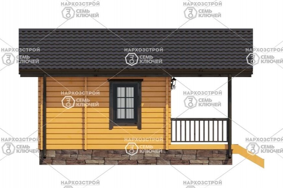 Дачный дом с террасой 36 м2